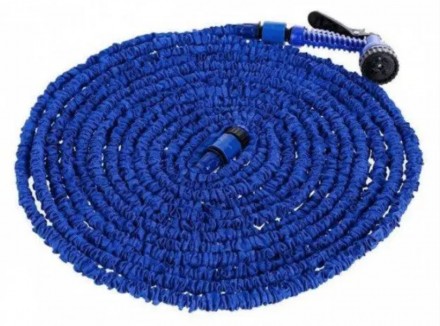 Шланг садовый поливочный X-hose 75 метров синий | растягивающийся шланг для поли. . фото 2