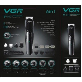 Многофункциональный Триммер набор для стрижки волос и для бритья и носа VGR V-01. . фото 5