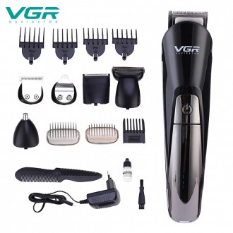 Многофункциональный Триммер набор для стрижки волос и для бритья и носа VGR V-01. . фото 3