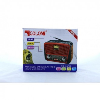 Радиоприёмник Golon RX-455S с солнечной панелью Красный
Портативная колонка Golo. . фото 5