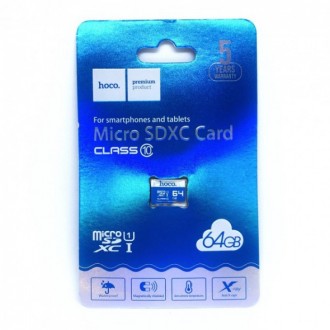 Карта памяти Hoco Micro SDHS 64GB Синяя
Карта памяти Micro SDHC 64GB, Hoco High . . фото 3