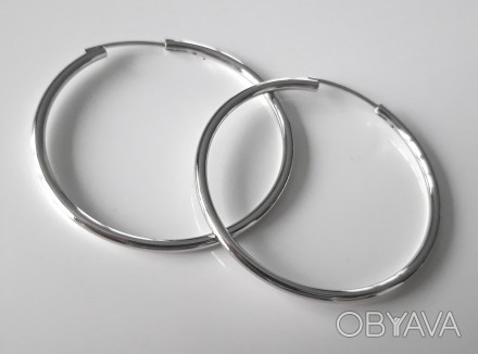 Классические серьги кольца. В основе изделия использована медицинская сталь, пок. . фото 1