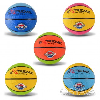 ![CDATA[М"яч баскетбольний Extreme Motion №7, Гума, 520 грам, 1 колір,сітка+голк. . фото 1