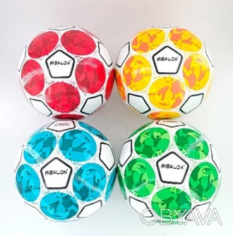 ![CDATA[М"яч футбольний №5, PVC 270 грам, 4 mix /100/ Работаем с 2011 годаБлагод. . фото 1