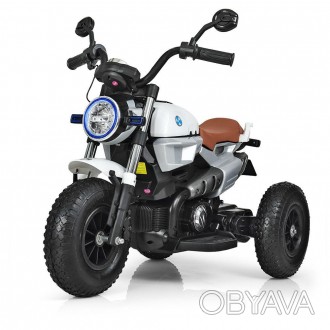 ![CDATA[Мотоцикл M 3687AL-1 (1шт) 2 мотори 18W, 12V7A, USB, муз., шкір. сидіння,. . фото 1
