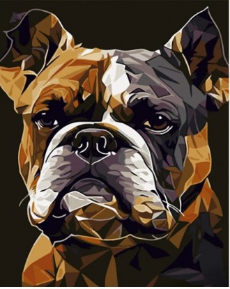 Набір для розпису по номерах Серйозний французький бульдог Strateg розміром 30х4. Дніпро. фото 1