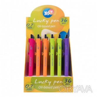 ![CDATA[Ручка кулькова YES "Lucky Pen", 0,7 мм, автоматична ціна за 36 шт. // Ра. . фото 1