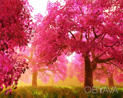 ![CDATA[Набір для творчості алмазна картина Рожевий ліс Strateg розміром 40х50 с. . фото 1
