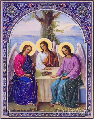 ![CDATA[Набір для творчості алмазна картина Свята Трійця Strateg розміром 40х50 . . фото 1