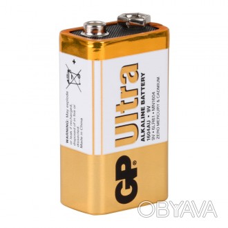 Батарейка щелочная GP ULTRA ALKALINE 1604AU-S1, 9V, крона, 6LF22 10 (100шт.) х10. . фото 1