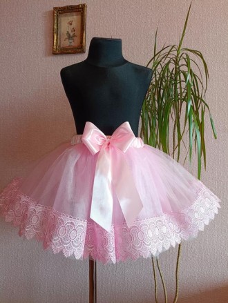 Спідничка рожева, фатинова, пишна, для дівчаток 4-7 років до костюма лялька Барб. . фото 3