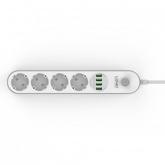 Сетевой фильтр удлинитель с USB выходами 4x220V и 4xUSB длина 2 м. LDNIO SE4432
. . фото 4