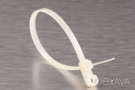Стяжка кабельная с кольцом 3x110мм, хомуты с кольцом пластиковые, М2.5. . фото 1