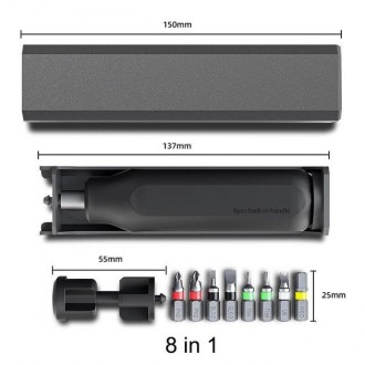 Отвертка прецизионная HandsKit с комплектом насадок, 8 предметов, пластик. футля. . фото 4