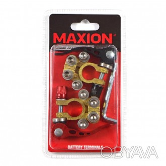 Клеми акумуляторні MAXION MXAC-TCS401 пара, швидкозатискні, латунь. . фото 1