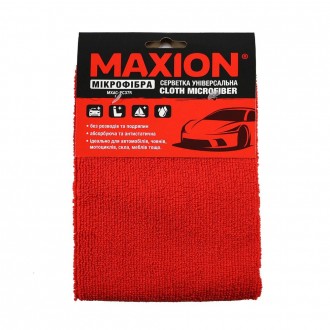 Серветка з мікрофібри MAXION MXAC-PC37R Розмір: 37 * 37cm червона. . фото 2