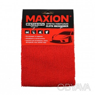 Серветка з мікрофібри MAXION MXAC-PC37R Розмір: 37 * 37cm червона. . фото 1