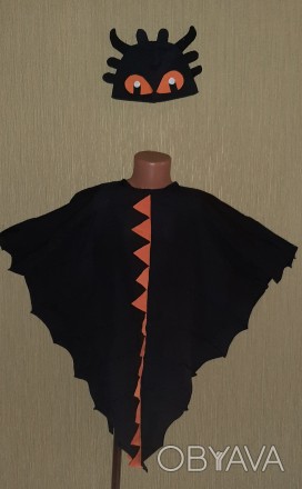продам костюм на хелловін Хімера на 4-5 років, чорний паплін, довжина 78, рукав . . фото 1