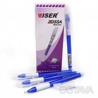 ![CDATA[Ручка масл. Wiser "Zossa" 0,7мм с грипом синяя 12 шт. в уп. // Работаем . . фото 1