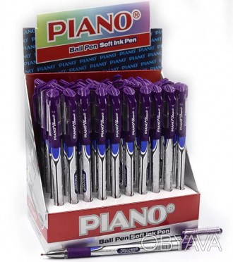 ![CDATA[Ручка масляная "Piano" "Classic " фиолет, грип, 50 шт. в уп. // Работаем. . фото 1