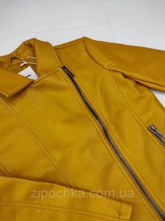 Косуха з екошкіри для дівчинки, Sinsay 134 см.
Колір: жовто-гірчичний.
Куртка на. . фото 3