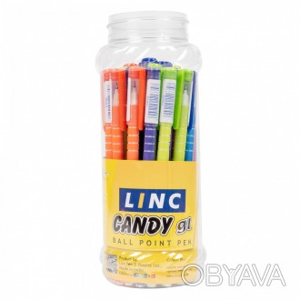 ![CDATA[Ручка шар / масл "Candy" синя 0,7 мм "LINC" 30 шт. в уп. // Работаем с 2. . фото 1