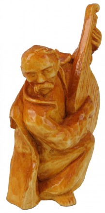 Эксклюзивная статуэтка, фигурка из дерева ручная работа (Hand Made) Козак Бандур. . фото 5