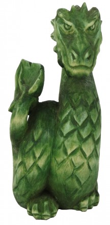 Авторская деревянная фигурка, статуэтка ручной работы Зеленый Древесный Дракон с. . фото 6