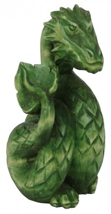 Авторская деревянная фигурка, статуэтка ручной работы Зеленый Древесный Дракон с. . фото 2