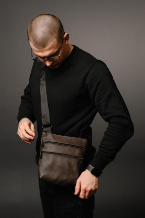 Чоловіча сумка-месенджер із натуральної шкіри через плече - це стильний і практи. . фото 5