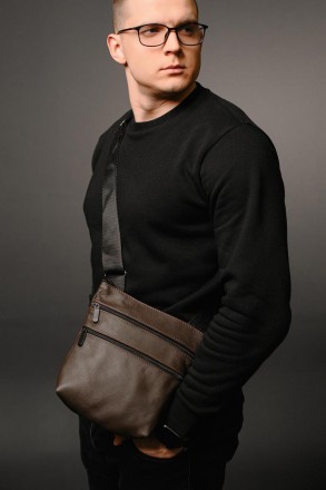 Чоловіча сумка-месенджер із натуральної шкіри через плече - це стильний і практи. . фото 6