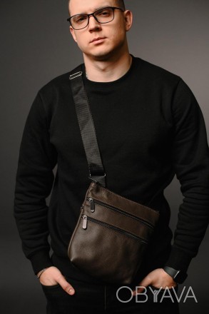 Чоловіча сумка-месенджер із натуральної шкіри через плече - це стильний і практи. . фото 1