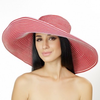  Шляпа женская широкие моделируемые поля .Цвет : малиновый снаружи , внутренняя . . фото 4