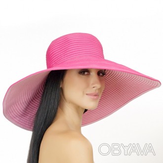  Шляпа женская широкие моделируемые поля .Цвет : малиновый снаружи , внутренняя . . фото 1