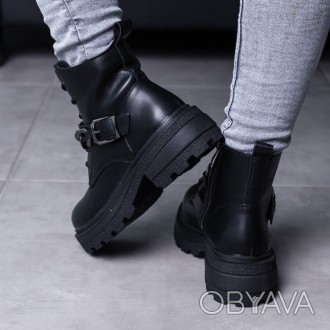 Женские ботинки черные Akira 3460 Ботинки женские выполнены из искусственной кож. . фото 1
