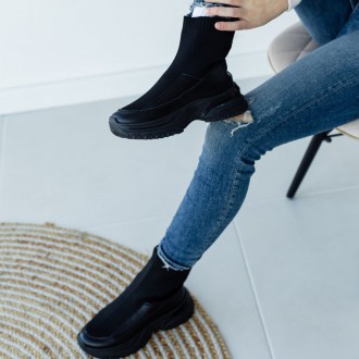 Женские ботинки черные Maple 3319 Ботинки женские выполнены из искусственной кож. . фото 7
