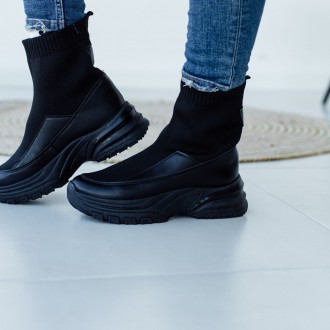 Женские ботинки черные Maple 3319 Ботинки женские выполнены из искусственной кож. . фото 6