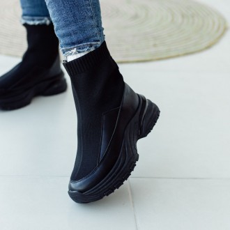 Женские ботинки черные Maple 3319 Ботинки женские выполнены из искусственной кож. . фото 4