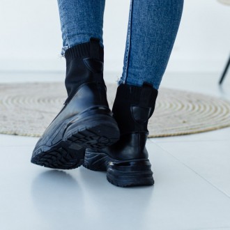 Женские ботинки черные Maple 3319 Ботинки женские выполнены из искусственной кож. . фото 2