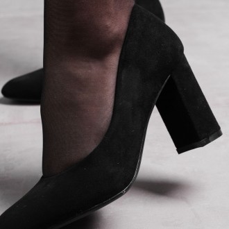 Женские туфли черные Biden 3588 Туфли женские выполнены из искусственной замши. . . фото 5