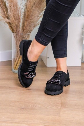 Женские туфли черные Cherry 3242 Туфли женские выполнены из искусственной замши,. . фото 8