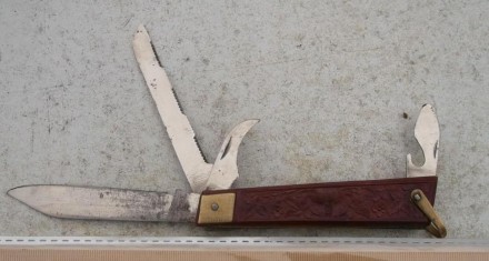 Нож складной с Пилой Бронза Латунь. . фото 3