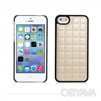 Чехол Xoomz для iPhone 5/5S/5SE PU Grid White – стильный аксессуар, обрамляющий . . фото 1