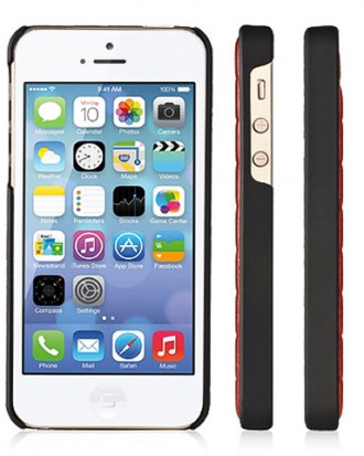 Чехол Xoomz для iPhone 5/5S/5SE PU Grid Brown – стильный аксессуар, обрамляющий . . фото 3