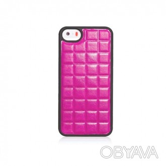 Чехол Xoomz для iPhone 5/5S/5SE PU Grid Pink – стильный аксессуар, обрамляющий з. . фото 1