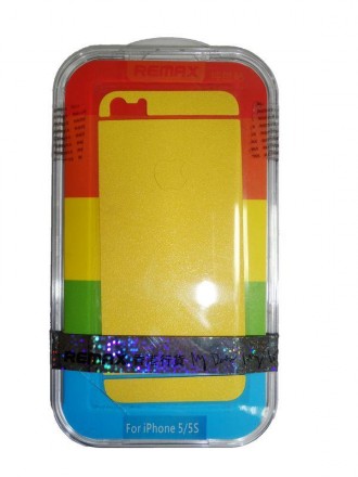 Защитная пленка Remax для iPhone 5/5S/5SE (front + back) Pure Sticker Yellow. Киев. фото 1 Защитная пленка Remax для iPhone 5/5S/5SE (front + back) Pure Sticker Yellow. Киев. фото 1