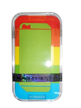 Защитная пленка Remax для iPhone 5/5S/5SE (front + back) Pure Sticker Green. Киев. фото 1 Защитная пленка Remax для iPhone 5/5S/5SE (front + back) Pure Sticker Green. Киев. фото 1