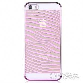 Чехол Vouni для iPhone 5/5S/5SE Glimmer Zebra Pink – стильный аксессуар, обрамля. . фото 1