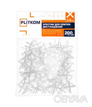 Хрестики для плитки 2.0 мм Plitkom (200 шт) 000046852. . фото 1