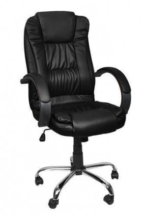 Комп'ютерне офісне крісло з еко шкіри Malatec 8983 чорне Офісне крісло, яке ідеа. . фото 2